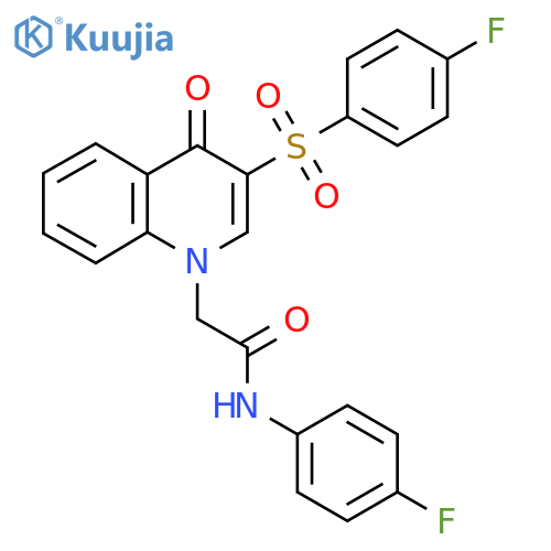2-3-(4-fluorobenzenesulfonyl)-4-oxo-1,4-dihydroquinolin-1-yl-N-(4-fluorophenyl)acetamide structure