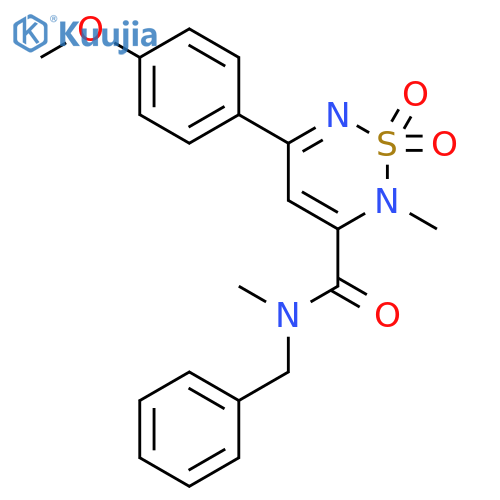 <br>N-benzyl-5-(4-methoxyphenyl)-N,2-dimethyl-2H-1,2,6-thiadiazine-3-carboxamid e 1,1-dioxide structure