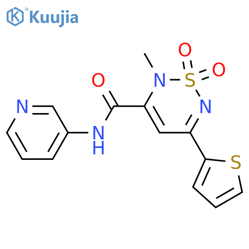 <br>2-methyl-N-3-pyridinyl-5-(2-thienyl)-2H-1,2,6-thiadiazine-3-carboxamide 1,1 -dioxide structure