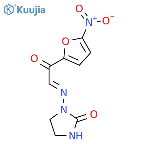 1-{[(1E)-2-(5-nitrofuran-2-yl)-2-oxoethylidene]amino}imidazolidin-2-one structure