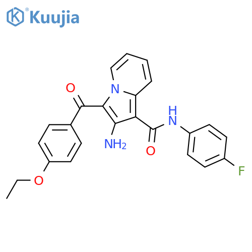 2-amino-3-(4-ethoxybenzoyl)-N-(4-fluorophenyl)indolizine-1-carboxamide structure