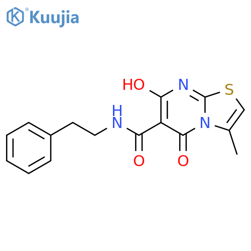 7-hydroxy-3-methyl-5-oxo-N-(2-phenylethyl)-5H-1,3thiazolo3,2-apyrimidine-6-carboxamide structure