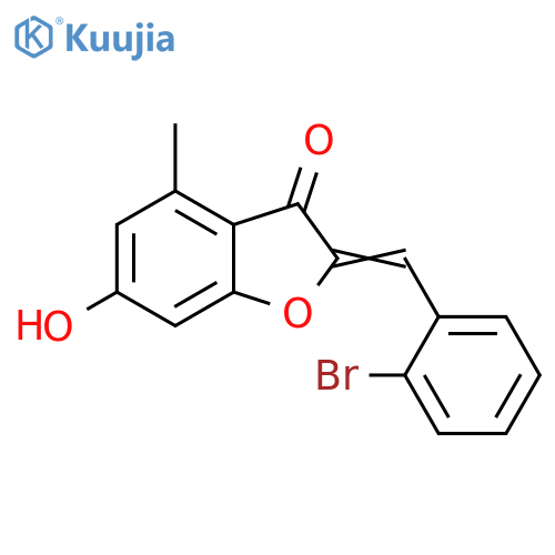 (2Z)-2-(2-bromophenyl)methylidene-6-hydroxy-4-methyl-2,3-dihydro-1-benzofuran-3-one structure