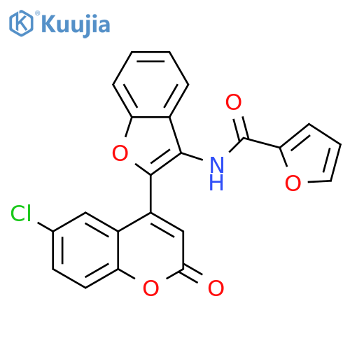 N-2-(6-chloro-2-oxo-2H-chromen-4-yl)-1-benzofuran-3-ylfuran-2-carboxamide structure