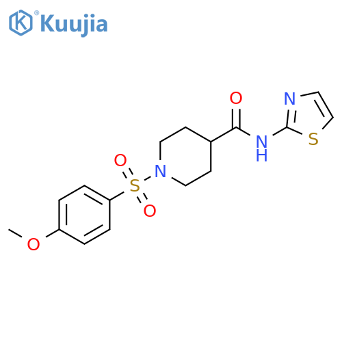 1-(4-methoxybenzenesulfonyl)-N-(1,3-thiazol-2-yl)piperidine-4-carboxamide structure