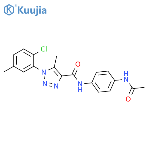 1-(2-chloro-5-methylphenyl)-N-(4-acetamidophenyl)-5-methyl-1H-1,2,3-triazole-4-carboxamide structure