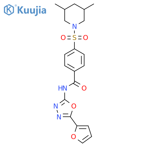 4-(3,5-dimethylpiperidin-1-yl)sulfonyl-N-5-(furan-2-yl)-1,3,4-oxadiazol-2-ylbenzamide structure