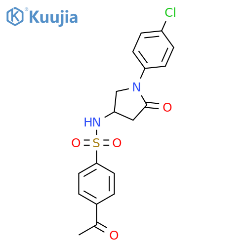4-acetyl-N-1-(4-chlorophenyl)-5-oxopyrrolidin-3-ylbenzene-1-sulfonamide structure