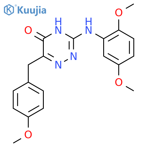 3-(2,5-dimethoxyphenyl)amino-6-(4-methoxyphenyl)methyl-4,5-dihydro-1,2,4-triazin-5-one structure