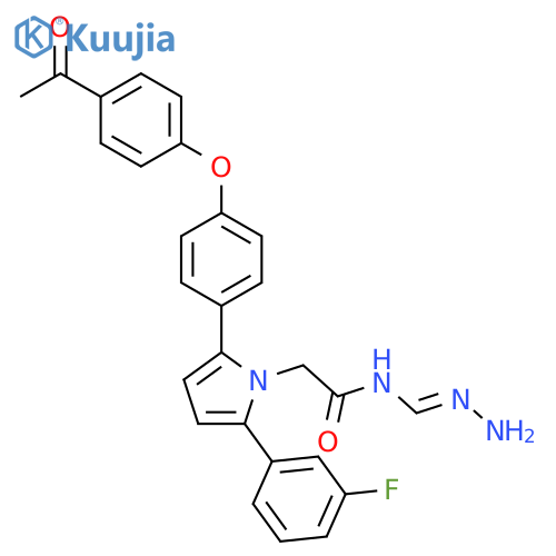 1H-Pyrrole-1-acetamide,2-[4-(4-acetylphenoxy)phenyl]-N-(aminoiminomethyl)-5-(3-fluorophenyl)- structure