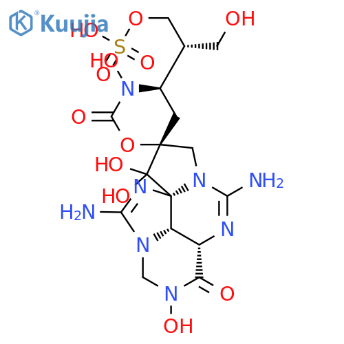 Spiro[6H-1,3-oxazine-6,8'(9'H)-[3H,7H-pyrimido[1,6,5-gh]pyrrolo[1,2-c]purine]-2,3'(3H)-dione,5',11'-diamino-1',2',3'a,4,5,12'a-hexahydro-2',3,9',9'-tetrahydroxy-4-[(1S)-1-(hydroxymethyl)-2-(sulfooxy)ethyl]-,(3'aS,4R,6R,9'aS,12'aS)- structure