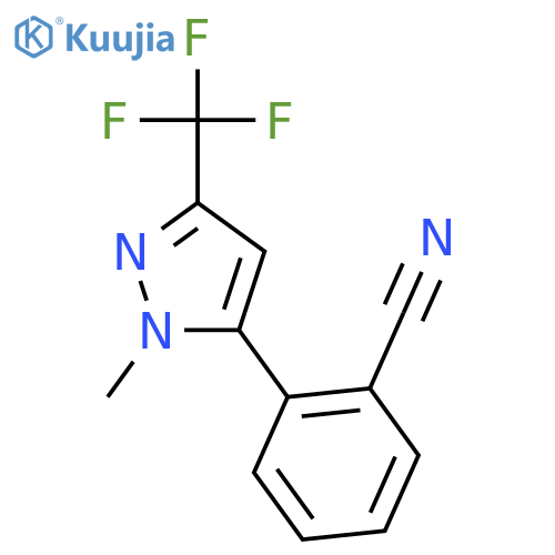 2-[1-Methyl-3-(trifluoromethyl)-1H-pyrazol-5-yl]benzonitrile structure