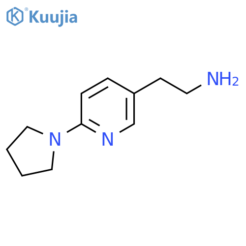2-6-(pyrrolidin-1-yl)pyridin-3-ylethan-1-amine structure