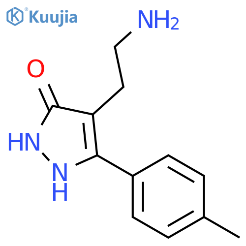 4-(2-Aminoethyl)-5-(4-methylphenyl)-1,2-dihydro-3h-pyrazol-3-one structure