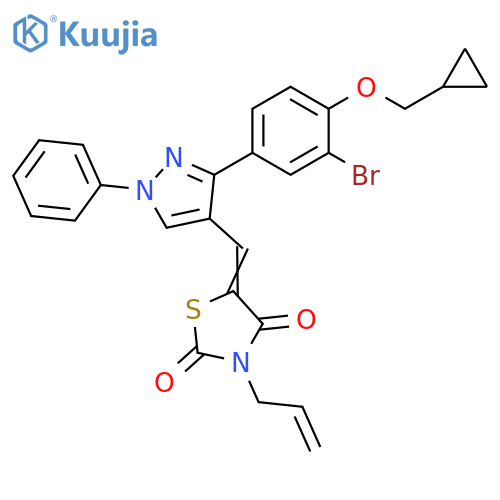 2,4-Thiazolidinedione,5-[[3-[3-bromo-4-(cyclopropylmethoxy)phenyl]-1-phenyl-1H-pyrazol-4-yl]methylene]-3-(2-propenyl)- structure