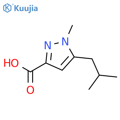 1-methyl-5-(2-methylpropyl)-1H-pyrazole-3-carboxylic acid structure