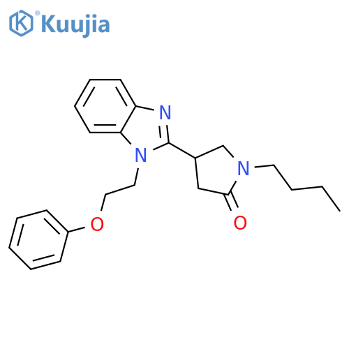 1-butyl-4-1-(2-phenoxyethyl)-1H-1,3-benzodiazol-2-ylpyrrolidin-2-one structure