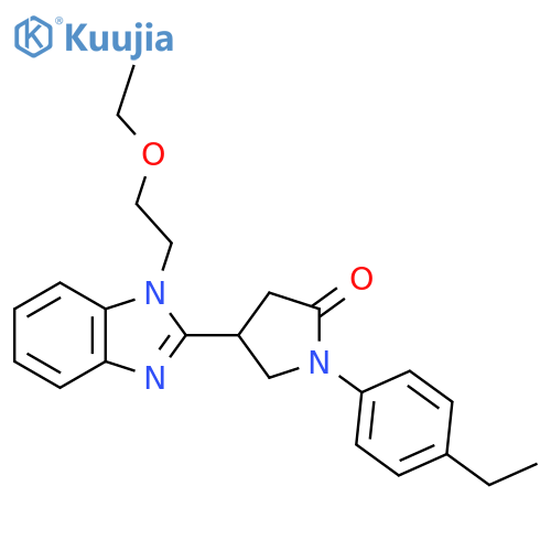 4-1-(2-ethoxyethyl)-1H-1,3-benzodiazol-2-yl-1-(4-ethylphenyl)pyrrolidin-2-one structure