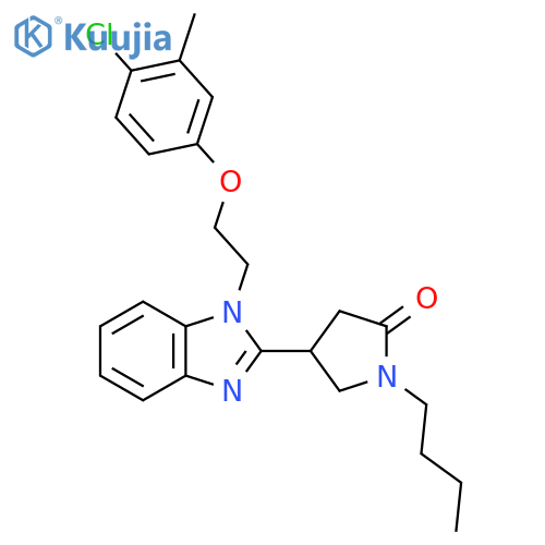 1-butyl-4-{1-2-(4-chloro-3-methylphenoxy)ethyl-1H-1,3-benzodiazol-2-yl}pyrrolidin-2-one structure