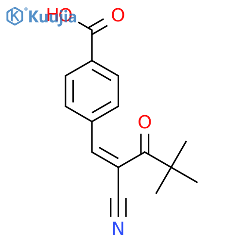 4-[(1Z)-2-cyano-2-(2,2-dimethylpropanoyl)eth-1-en-1-yl]benzoic acid structure