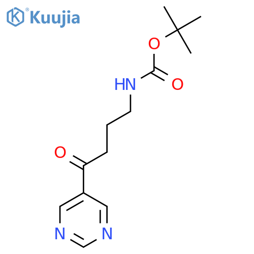 Tert-Butyl 4-oxo-4-(5-pyrimidinyl)butylcarbamate structure