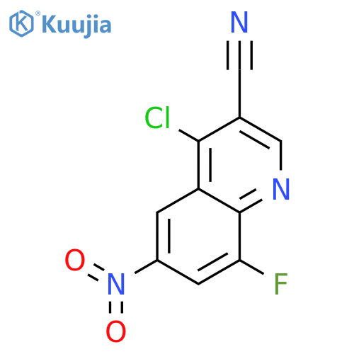 4-chloro-8-fluoro-6-nitro-quinoline-3-carbonitrile structure