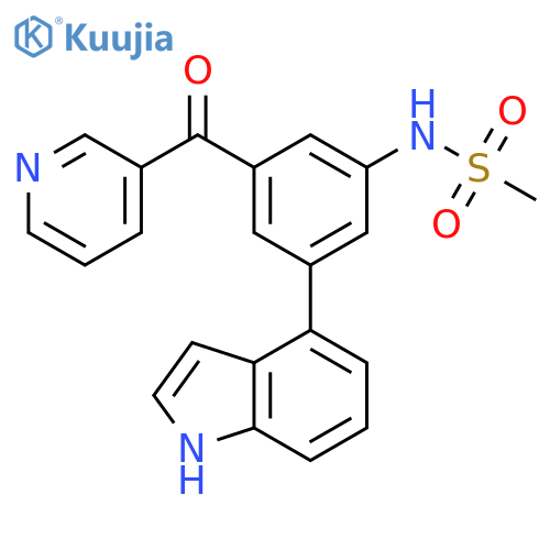 Methanesulfonamide,N-[3-(1H-indol-4-yl)-5-(3-pyridinylcarbonyl)phenyl]- structure
