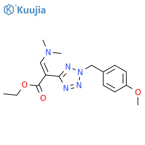 2H-Tetrazole-5-acetic acid, a-[(dimethylamino)methylene]-2-[(4-methoxyphenyl)methyl]-,ethyl ester structure