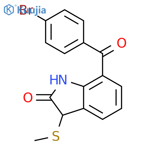 2H-INDOL-2-ONE, 7-(4-BROMOBENZOYL)-1,3-DIHYDRO-3-(METHYLTHIO)- structure