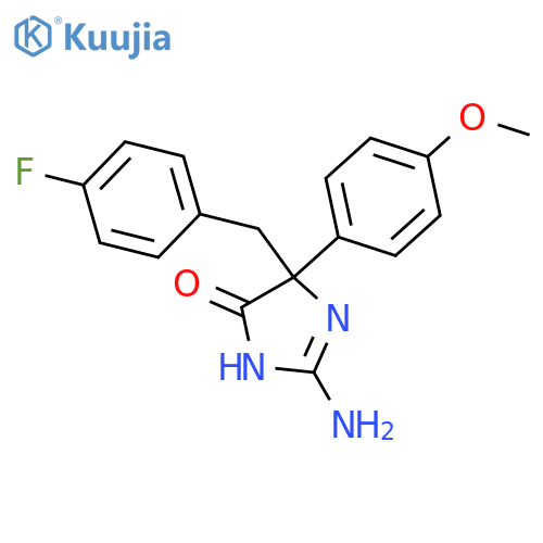 2-Amino-5-[(4-fluorophenyl)methyl]-5-(4-methoxyphenyl)-4,5-dihydro-1H-imidazol-4-one structure
