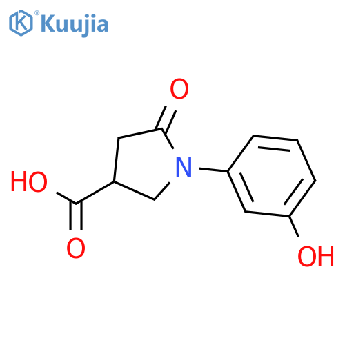 1-(3-Hydroxyphenyl)-5-oxopyrrolidine-3-carboxylic acid structure