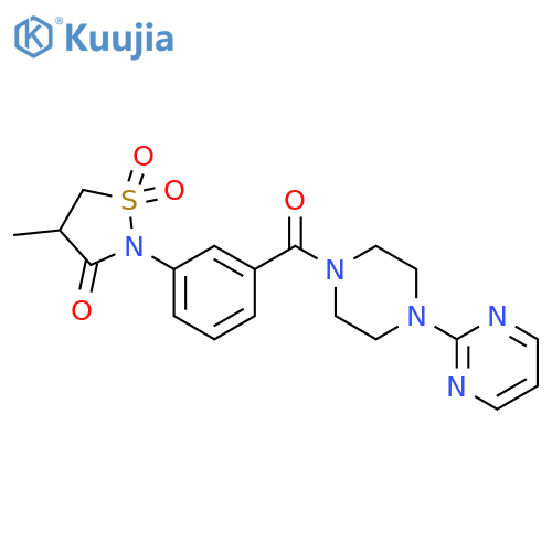 4-methyl-2-{3-4-(pyrimidin-2-yl)piperazine-1-carbonylphenyl}-1lambda6,2-thiazolidine-1,1,3-trione structure