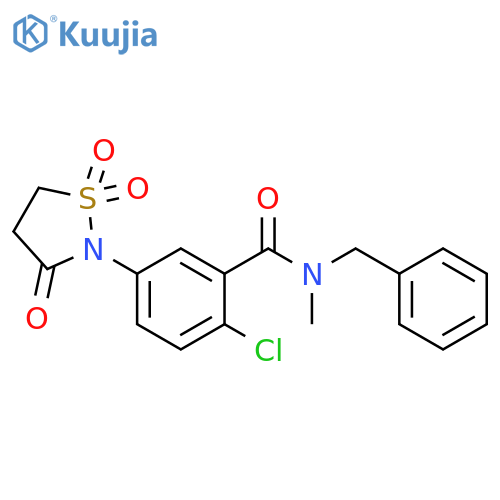 N-benzyl-2-chloro-N-methyl-5-(1,1,3-trioxo-1lambda6,2-thiazolidin-2-yl)benzamide structure