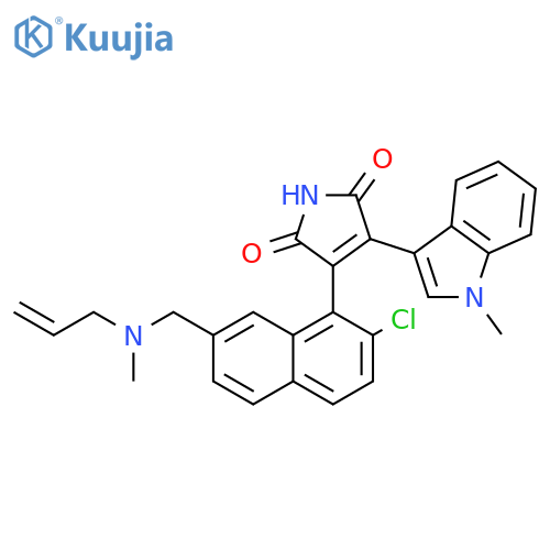 1H-Pyrrole-2,5-dione,3-[2-chloro-7-[(methyl-2-propen-1-ylamino)methyl]-1-naphthalenyl]-4-(1-methyl-1H-indol-3-yl)- structure