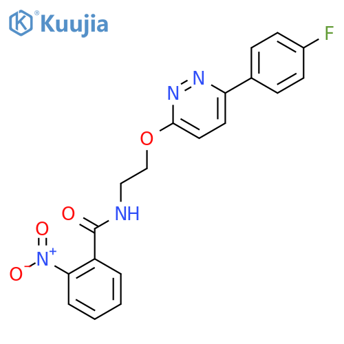 N-(2-{6-(4-fluorophenyl)pyridazin-3-yloxy}ethyl)-2-nitrobenzamide structure