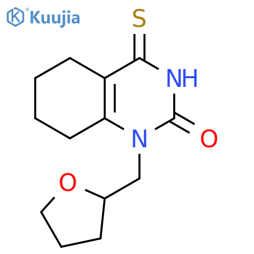 1-(oxolan-2-yl)methyl-4-sulfanylidene-1,2,3,4,5,6,7,8-octahydroquinazolin-2-one structure