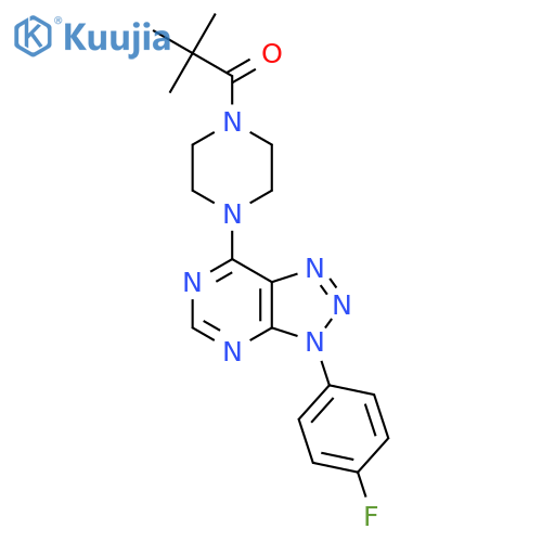 1-{4-3-(4-fluorophenyl)-3H-1,2,3triazolo4,5-dpyrimidin-7-ylpiperazin-1-yl}-2,2-dimethylpropan-1-one structure