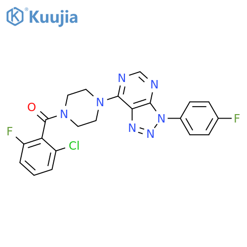 1-(2-chloro-6-fluorobenzoyl)-4-3-(4-fluorophenyl)-3H-1,2,3triazolo4,5-dpyrimidin-7-ylpiperazine structure