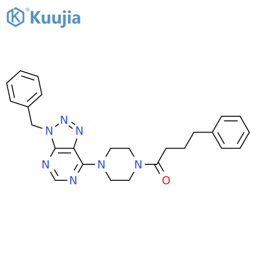 1-(4-{3-benzyl-3H-1,2,3triazolo4,5-dpyrimidin-7-yl}piperazin-1-yl)-4-phenylbutan-1-one structure