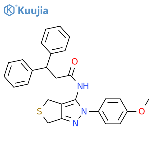 N-2-(4-methoxyphenyl)-2H,4H,6H-thieno3,4-cpyrazol-3-yl-3,3-diphenylpropanamide structure