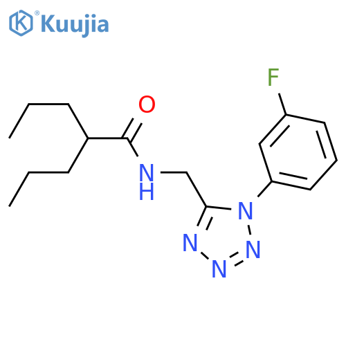 N-{1-(3-fluorophenyl)-1H-1,2,3,4-tetrazol-5-ylmethyl}-2-propylpentanamide structure