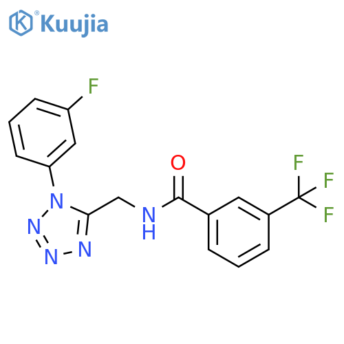 N-{1-(3-fluorophenyl)-1H-1,2,3,4-tetrazol-5-ylmethyl}-3-(trifluoromethyl)benzamide structure