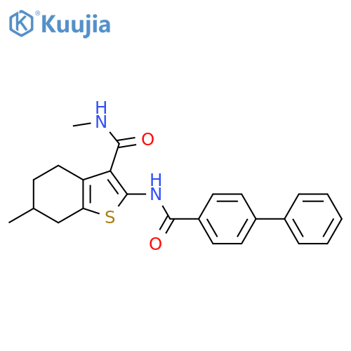 2-{1,1'-biphenyl-4-amido}-N,6-dimethyl-4,5,6,7-tetrahydro-1-benzothiophene-3-carboxamide structure