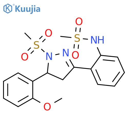 N-{2-1-methanesulfonyl-5-(2-methoxyphenyl)-4,5-dihydro-1H-pyrazol-3-ylphenyl}methanesulfonamide structure