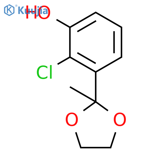Phenol, 2-chloro-3-(2-methyl-1,3-dioxolan-2-yl)- structure