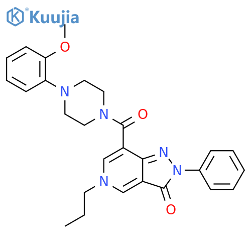 7-4-(2-methoxyphenyl)piperazine-1-carbonyl-2-phenyl-5-propyl-2H,3H,5H-pyrazolo4,3-cpyridin-3-one structure