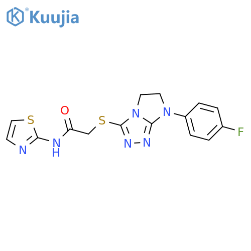 2-{7-(4-fluorophenyl)-5H,6H,7H-imidazo2,1-c1,2,4triazol-3-ylsulfanyl}-N-(1,3-thiazol-2-yl)acetamide structure