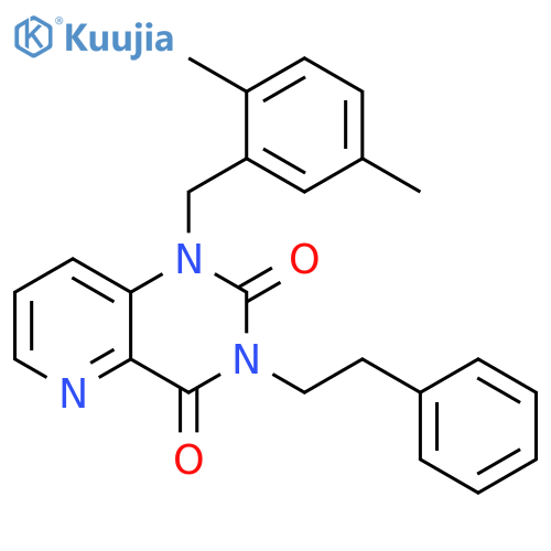 1-(2,5-dimethylphenyl)methyl-3-(2-phenylethyl)-1H,2H,3H,4H-pyrido3,2-dpyrimidine-2,4-dione structure