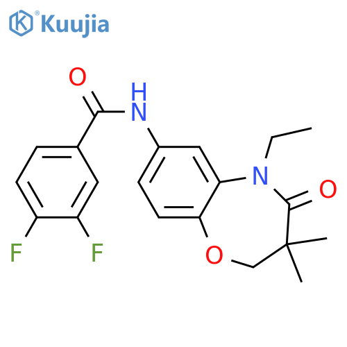 N-(5-ethyl-3,3-dimethyl-4-oxo-2,3,4,5-tetrahydro-1,5-benzoxazepin-7-yl)-3,4-difluorobenzamide structure
