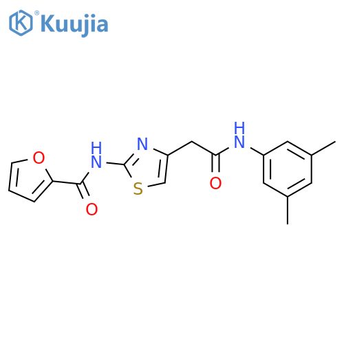N-(4-{(3,5-dimethylphenyl)carbamoylmethyl}-1,3-thiazol-2-yl)furan-2-carboxamide structure